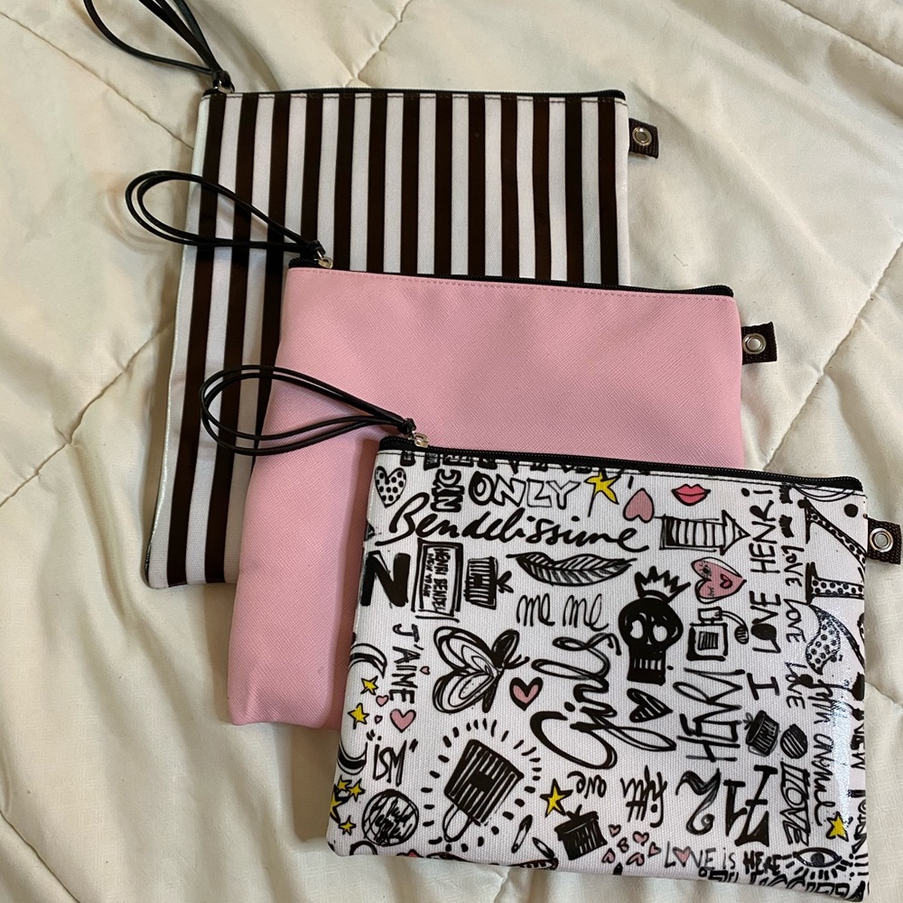 Set of 3 Henri Bendel make up travel bags
